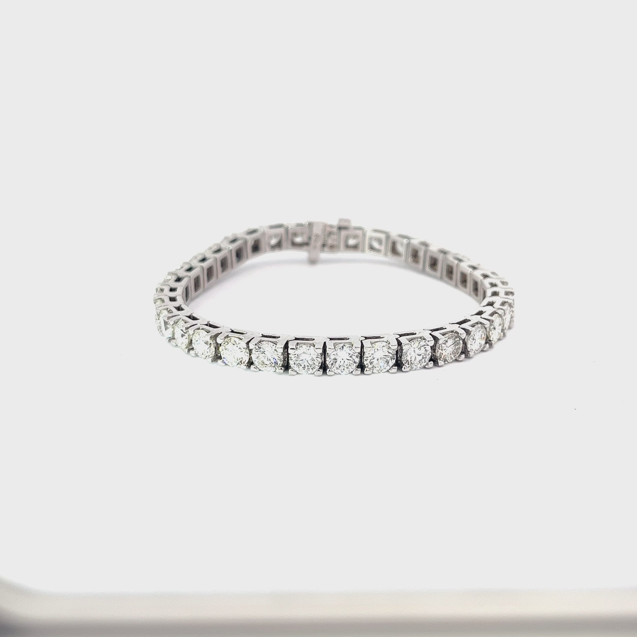 14k White Gold 13.45ct F VS2 Round Diamond Tennis Bracelet