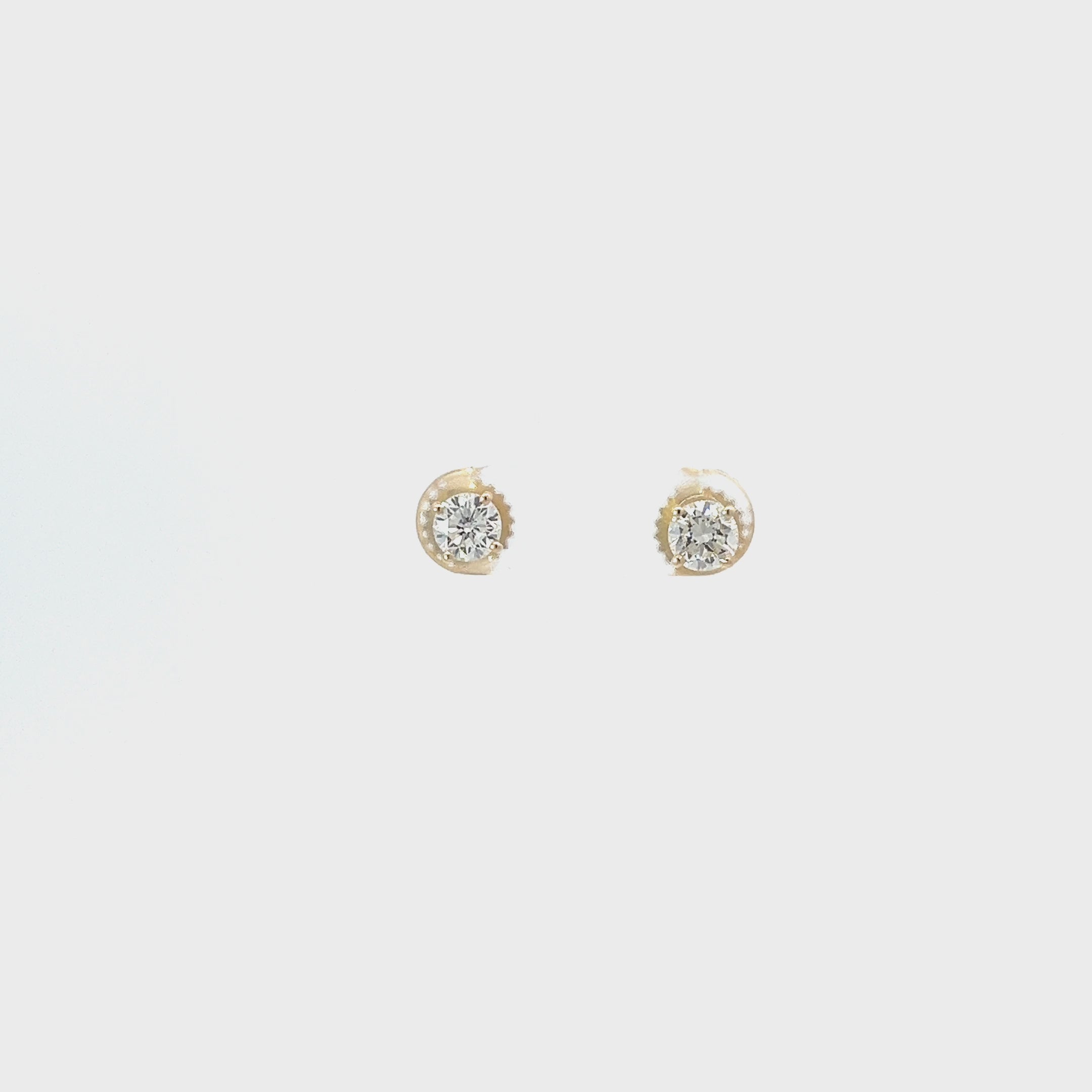 14K YELLOW GOLD 1CT GH VS2 ROUND DIAMOND STUD EARRINGS