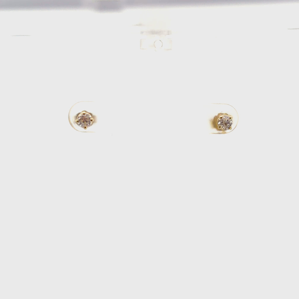 14k Yellow Gold .30ct Old European Stud Earrings