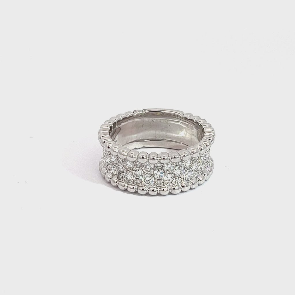 14k White Gold 1.00ct VS2 Round Diamond Pave Ring