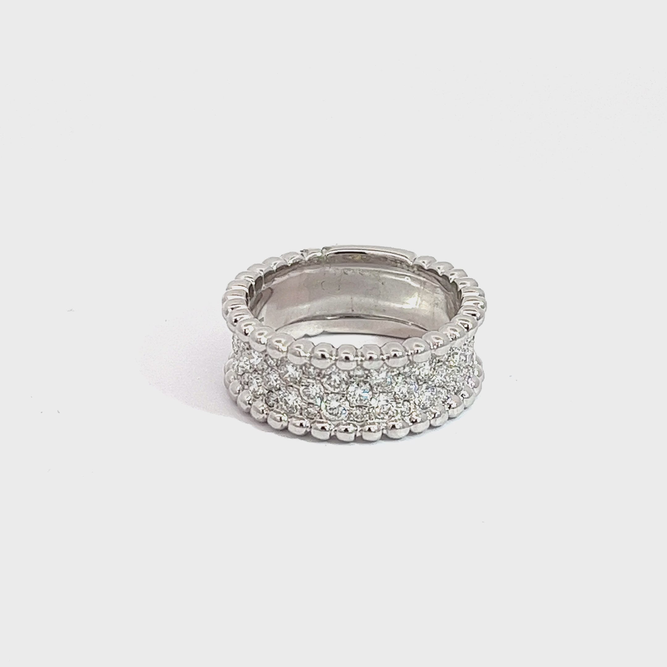 14k White Gold 1.00ct VS2 Round Diamond Pave Ring