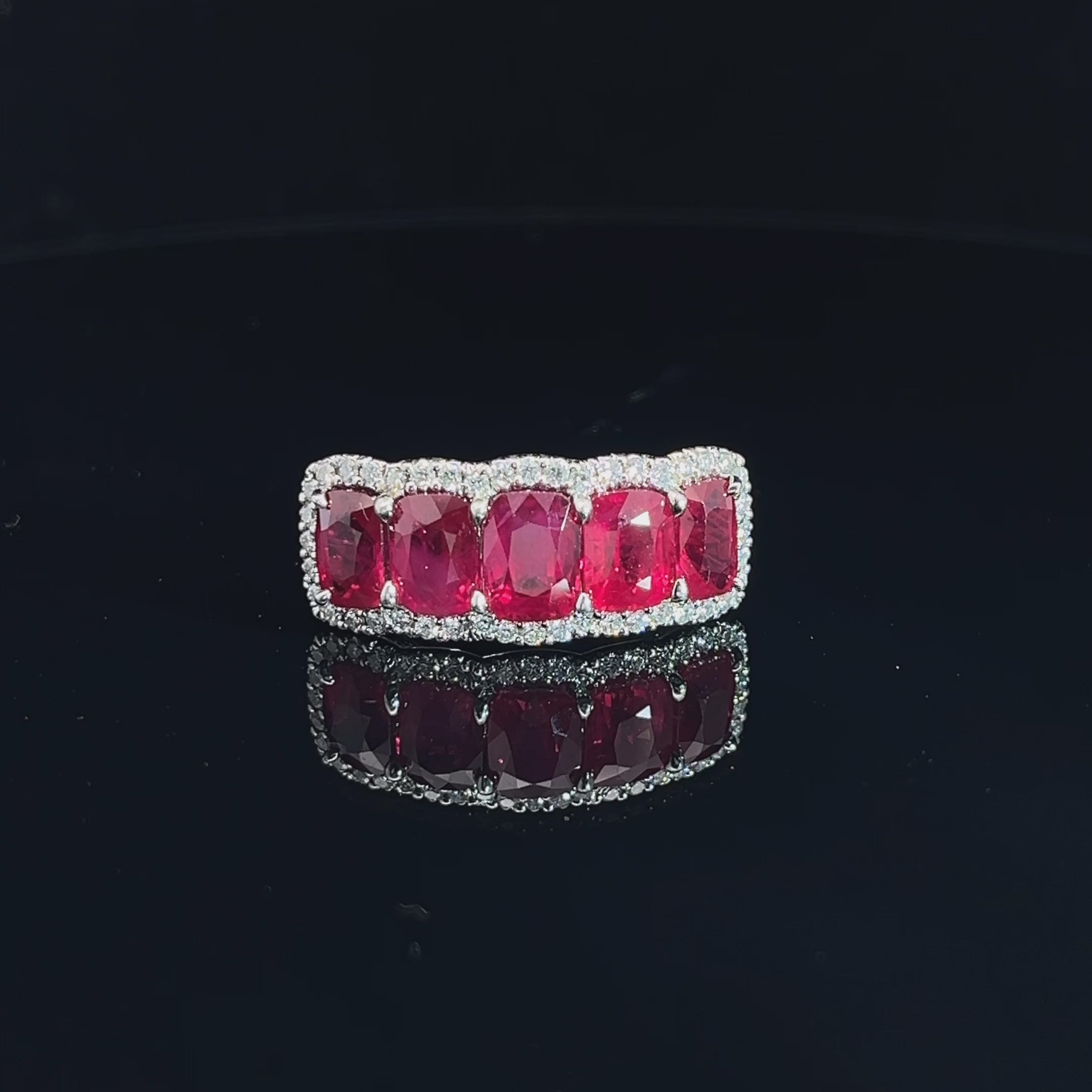 Platinum 6.00ct Cushion Pigeon Blood Ruby Burma/ 3.00ct E VVS2 Round Micro Pave Diamond Ring Size 6.5 Certified By GIA # 6237487426