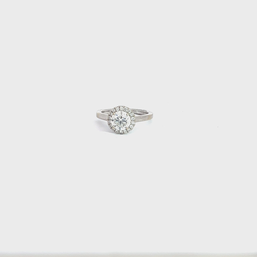 14k white Gold .90ct H SI1 Diamond and .15ct F VS2 Round  Engagement Ring Certified By GIA #2276279578