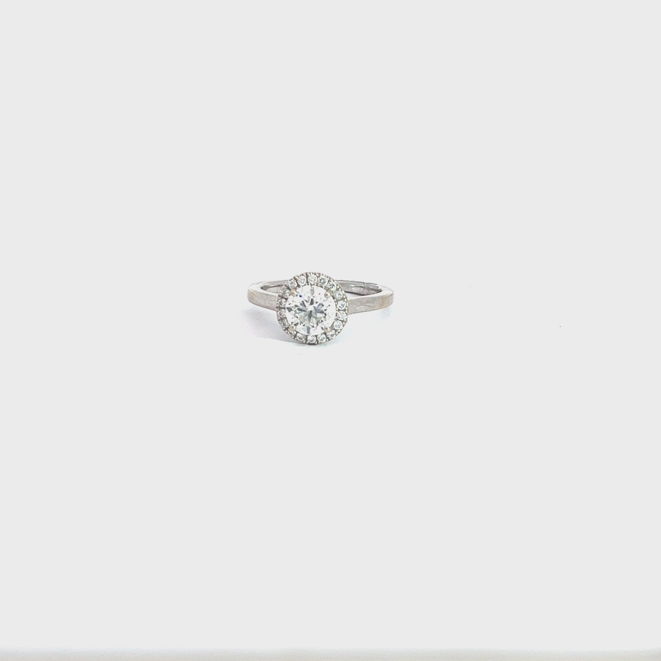 14k white Gold .90ct H SI1 Diamond and .15ct F VS2 Round  Engagement Ring Certified By GIA #2276279578