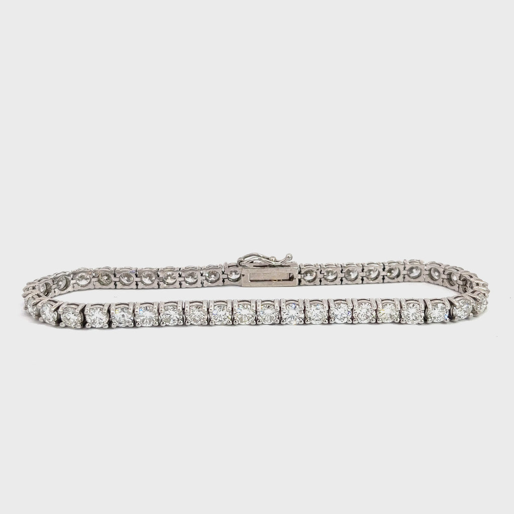 14k White Gold 8.80ct F VS2 Round Diamond Tennis Bracelet