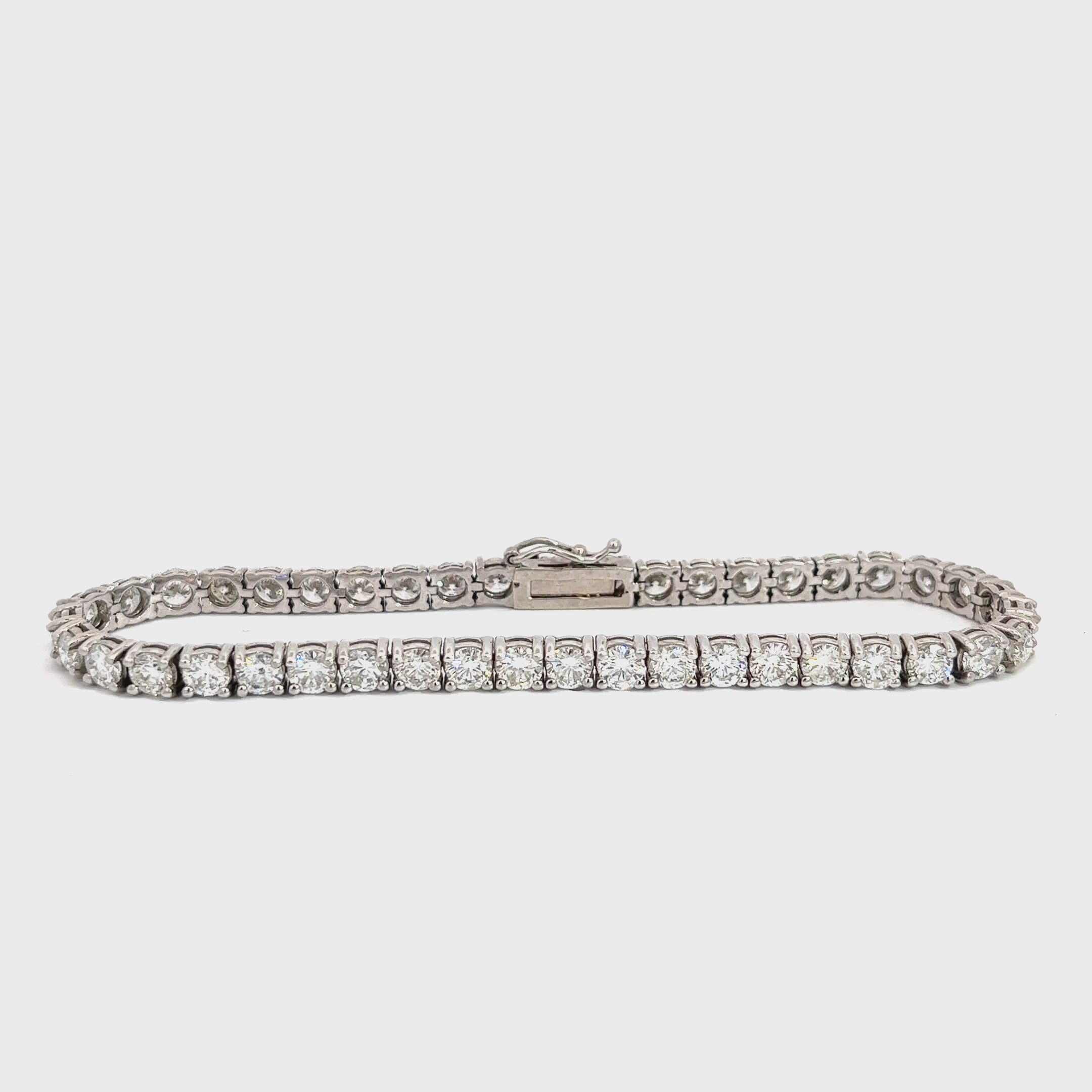 14k White Gold 8.80ct F VS2 Round Diamond Tennis Bracelet