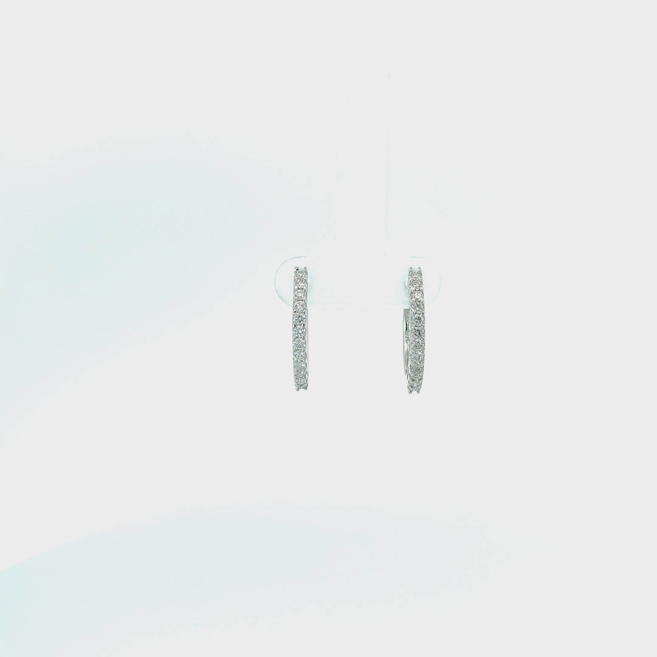 14K WHITE GOLD .35CT G SI1 DIAMOND HOOPS