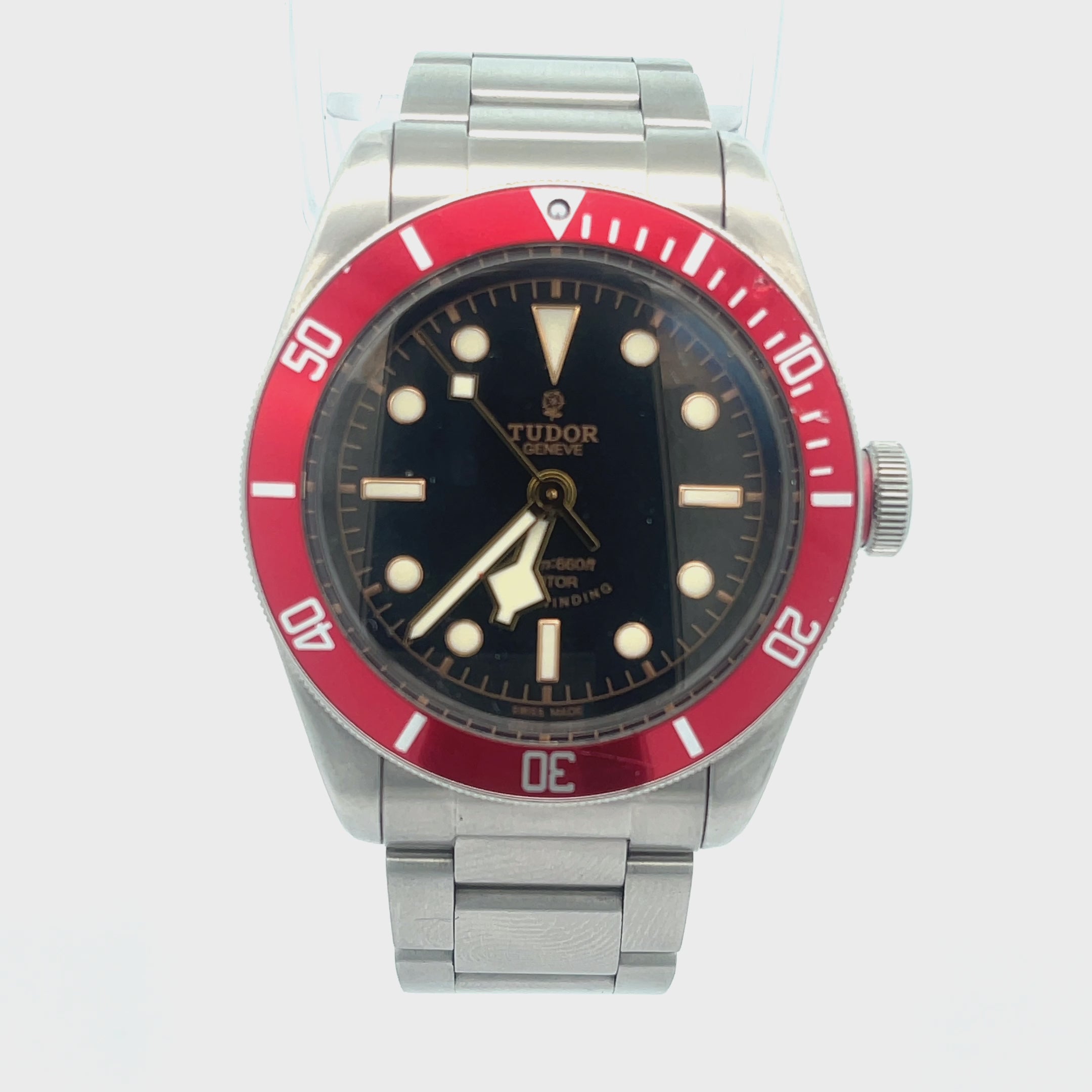 Pre-Owned Tudor Heritage Black Bay Watch/ Black Dial / Stainless Steel/ 41mm/Reference  7922OR/ Water Proof/ Red Bezel / Automatic Movement