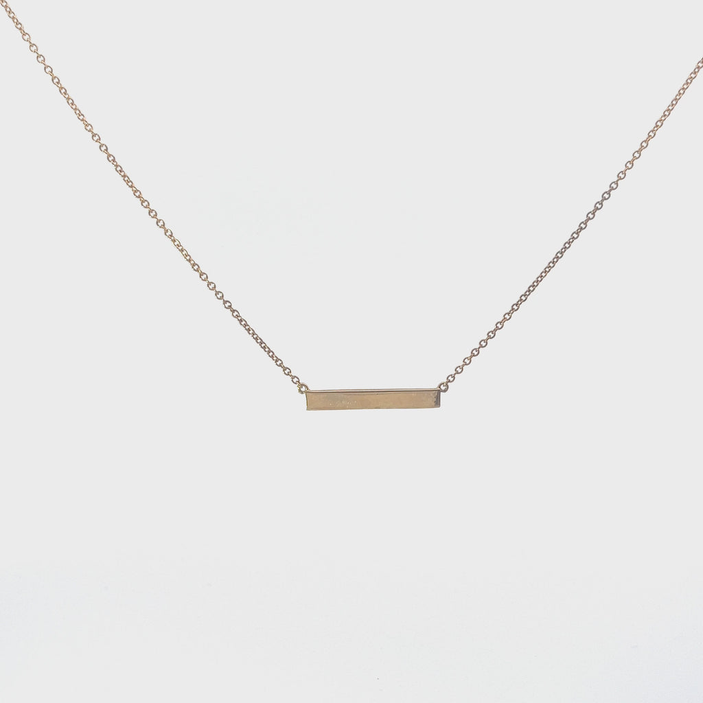 14k Yellow Gold ID Bar Necklace 2.20 grams 18"inch