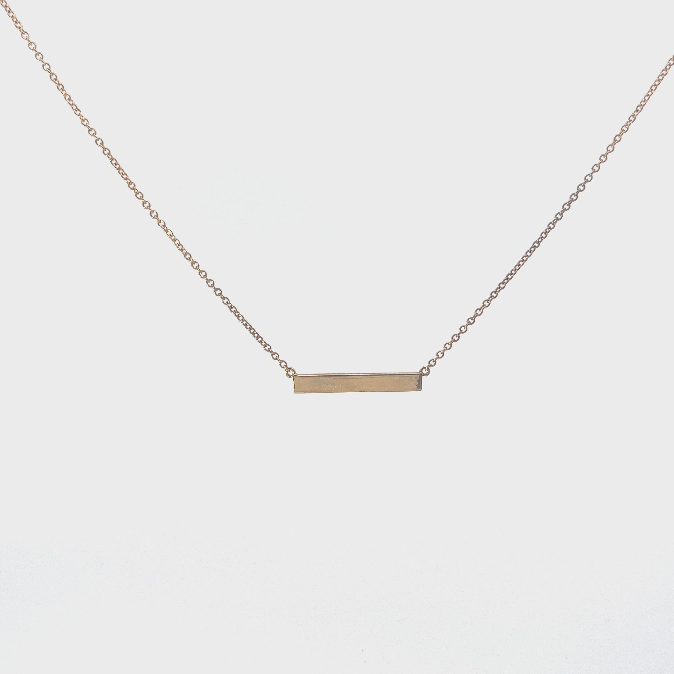 14k Yellow Gold ID Bar Necklace 2.20 grams 18"inch