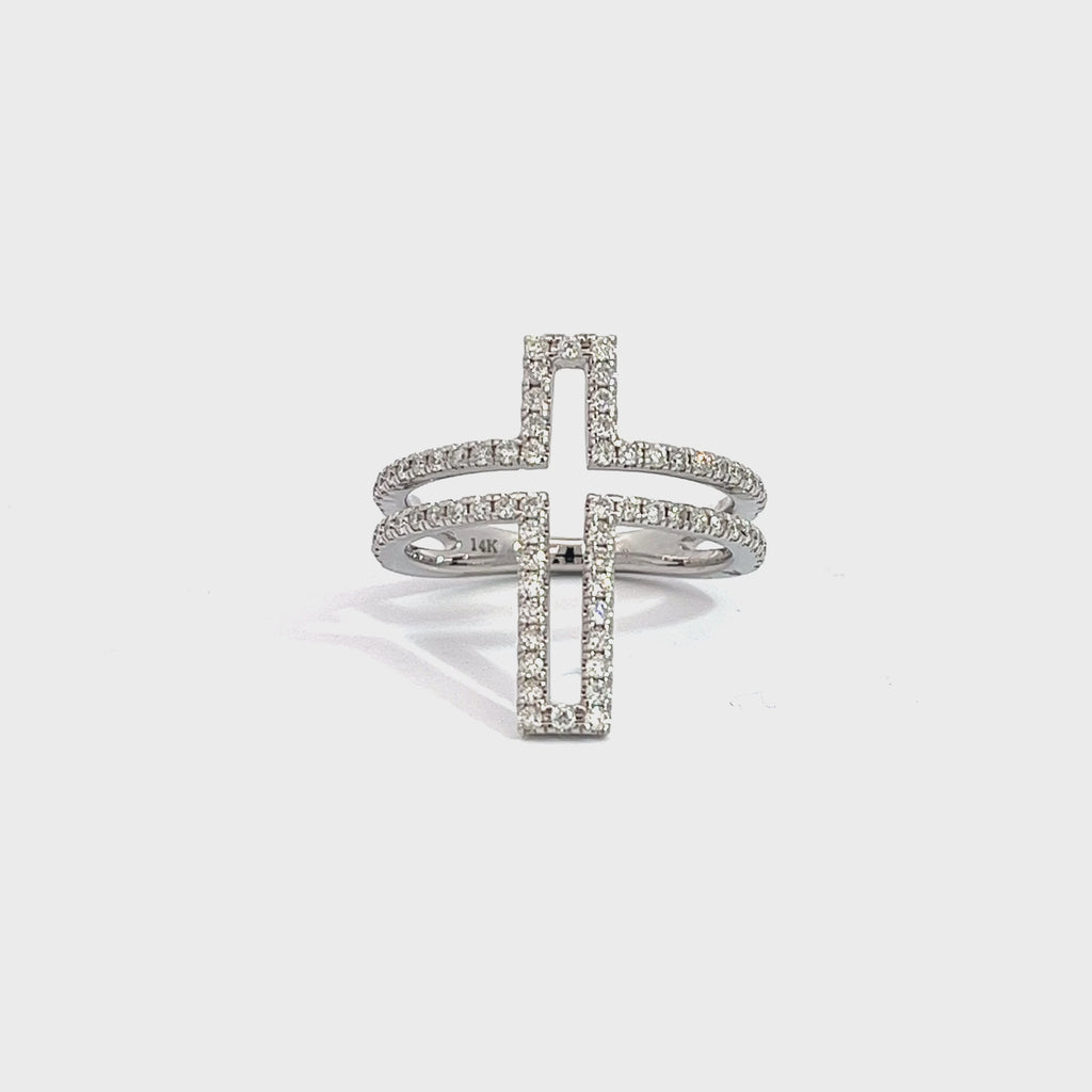 14k White  Gold .80ct G VS2 Round Diamond Fashion Ring