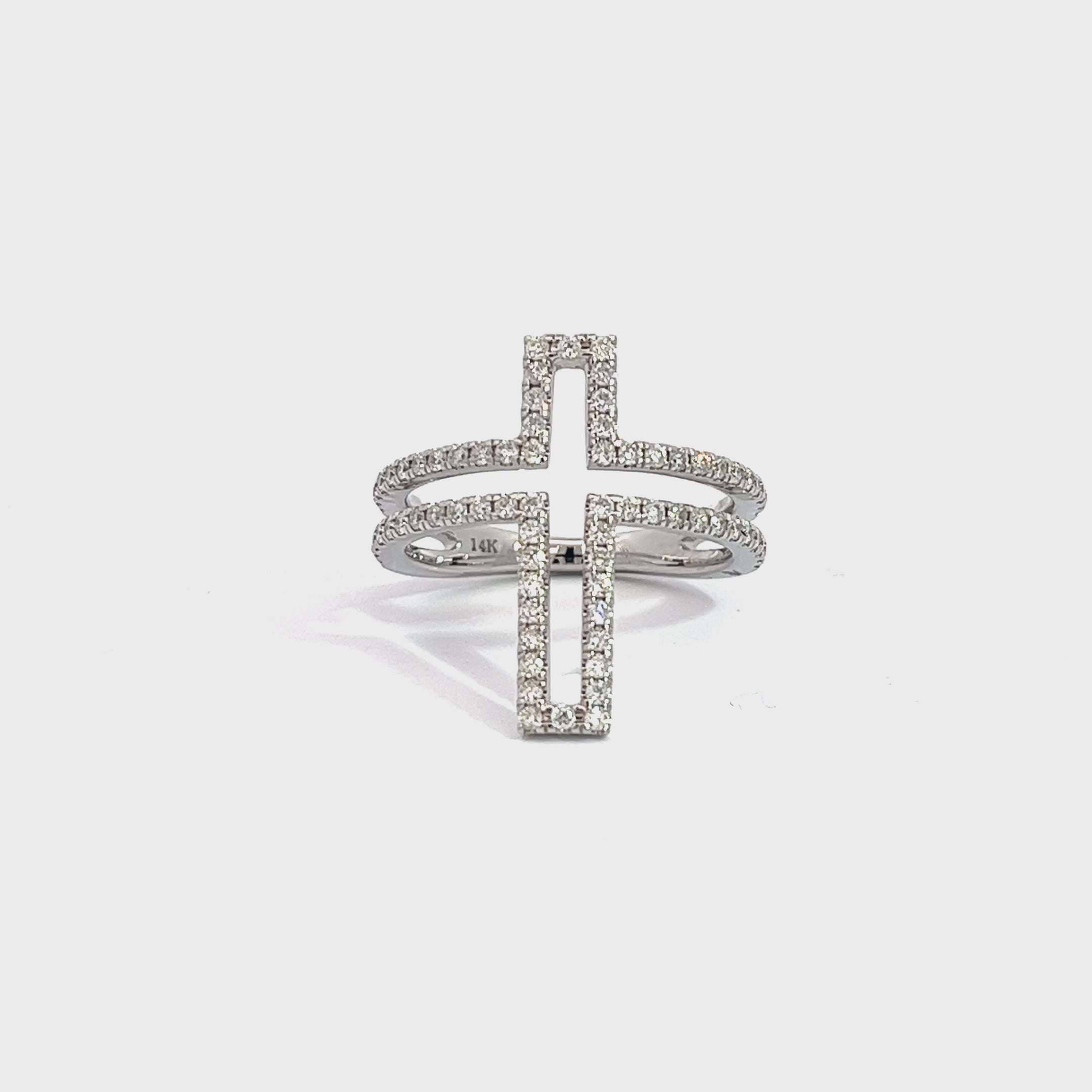14k White  Gold .80ct G VS2 Round Diamond Fashion Ring