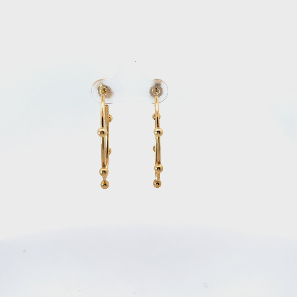 14k Yellow Gold Oval Wire Hoop Earrings 2.5 gram