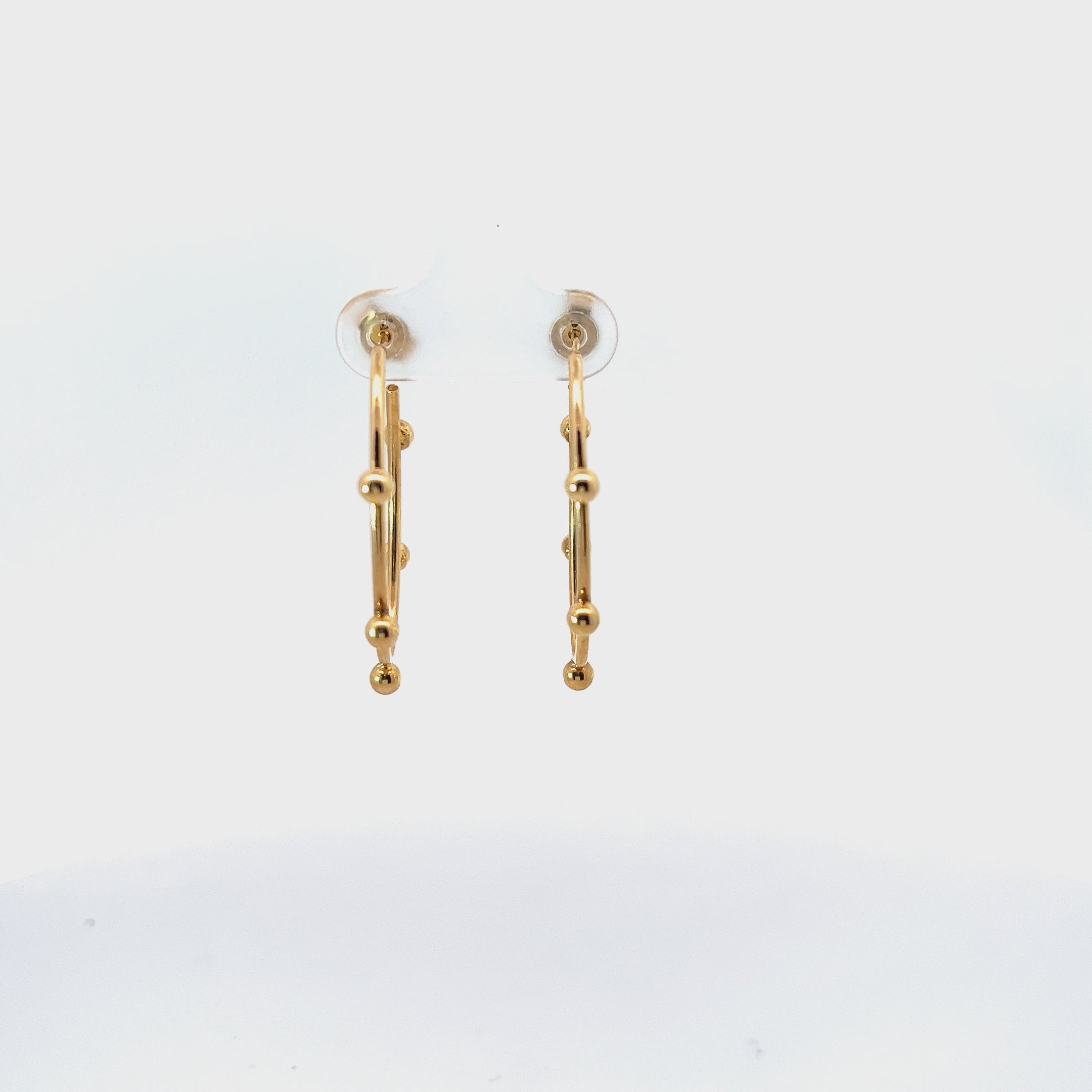 14k Yellow Gold Oval Wire Hoop Earrings 2.5 gram