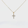 Ladies 14k yellow gold diamond cross necklace