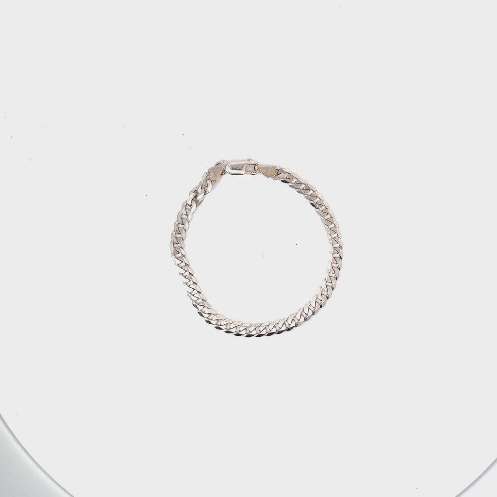 14K WHITE GOLD 5.60 GRAM CURB BRACELET
