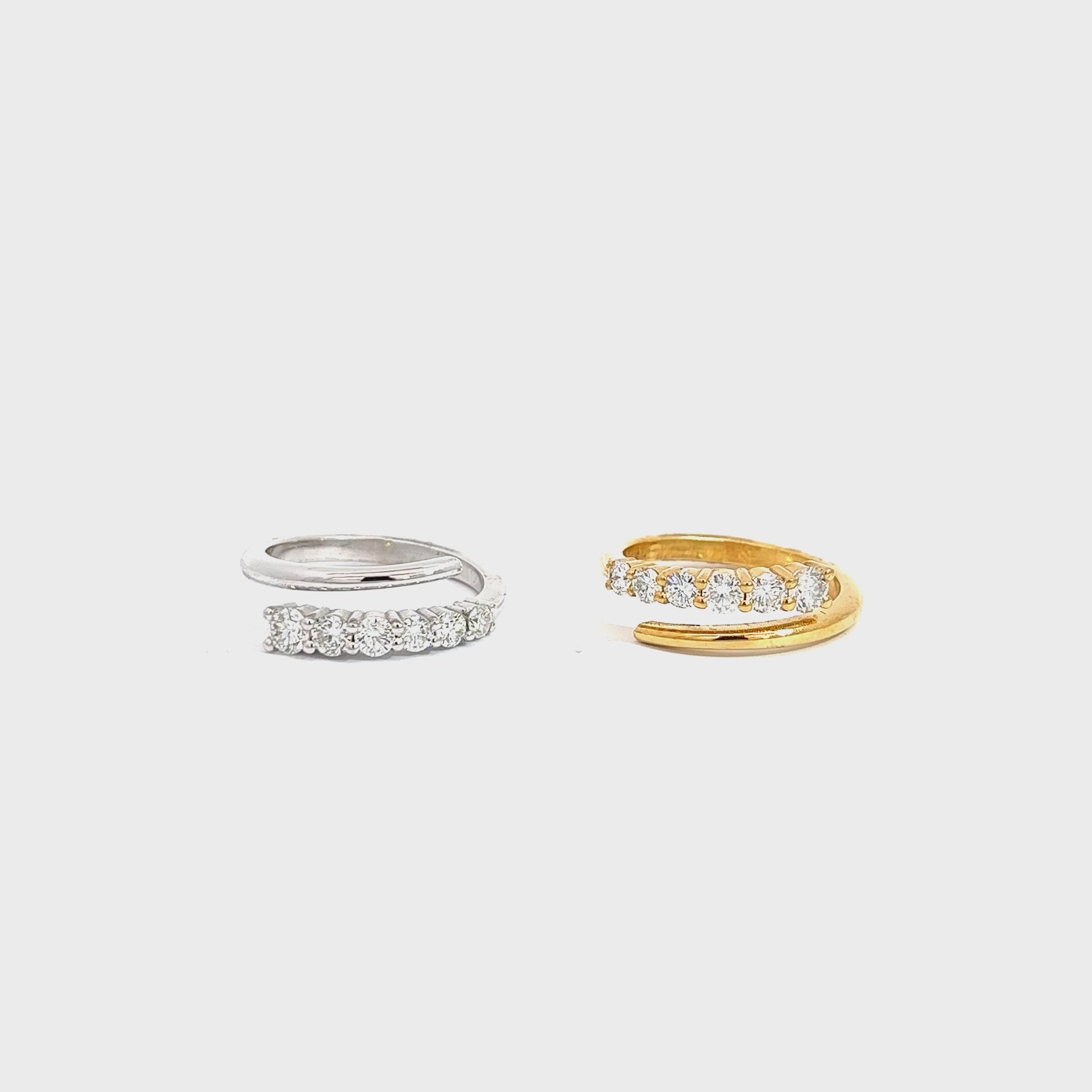 14k Yellow Gold  .55ct F VS2 Graduated Open Adjustable Ring