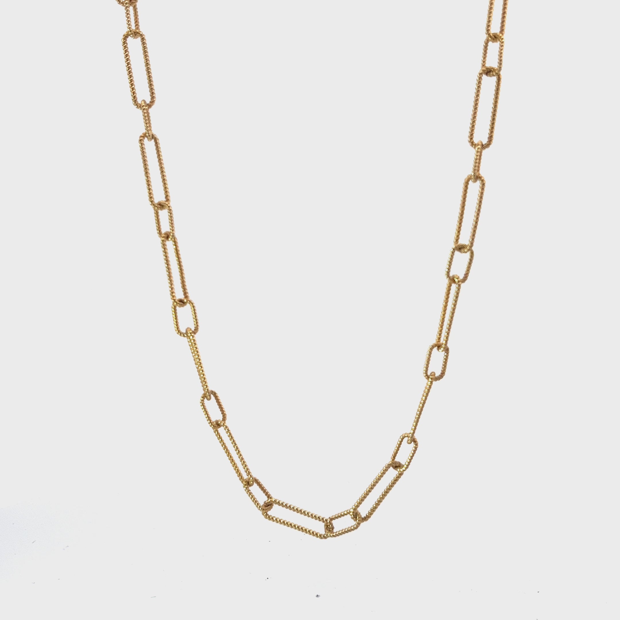 Ladies 14k gold Braided Paperclip Chain Necklace