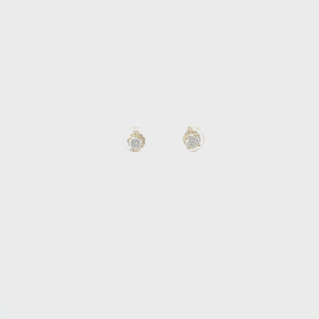 14K YELLOW GOLD .60CT G VS2 ROUND STUD EARRINGS