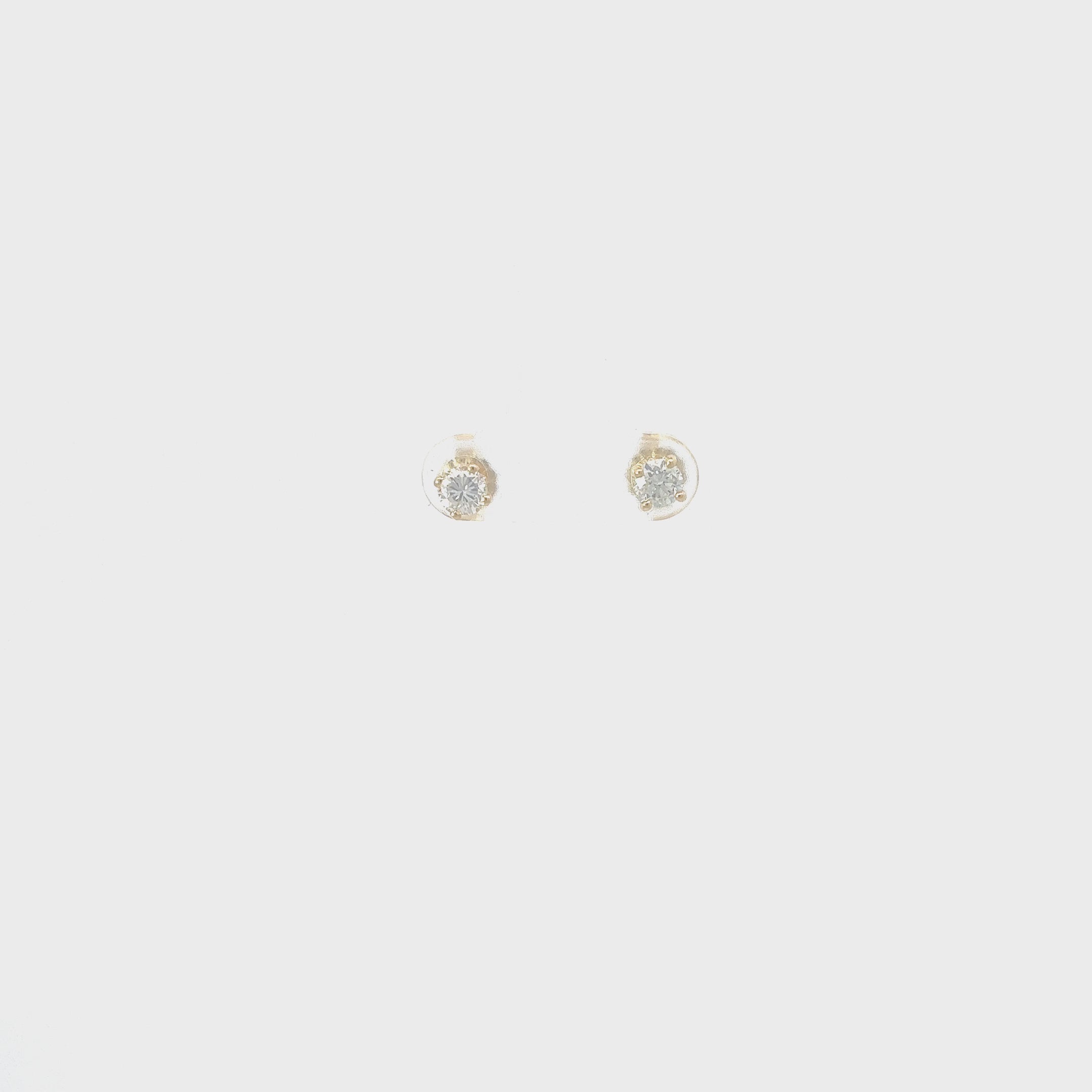 14K YELLOW GOLD .60CT G VS2 ROUND STUD EARRINGS