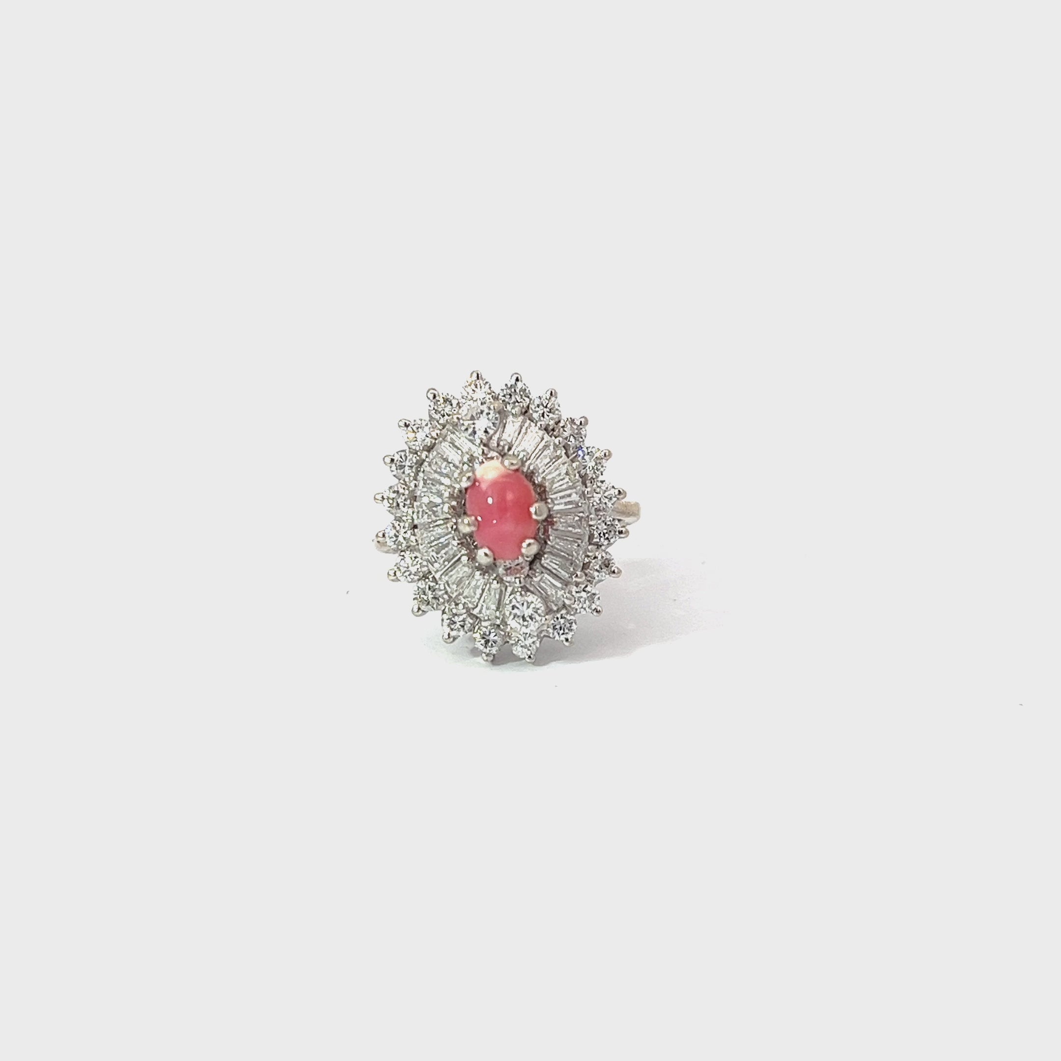 18k Yellow Gold  1.75CT F VS2 Round Diamond and .74ct Conch Pearl Ring certified by GIA #5211826939
