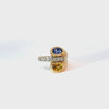 Ladies 14k Yellow Gold Blue and Yellow Sapphire Diamond Ring