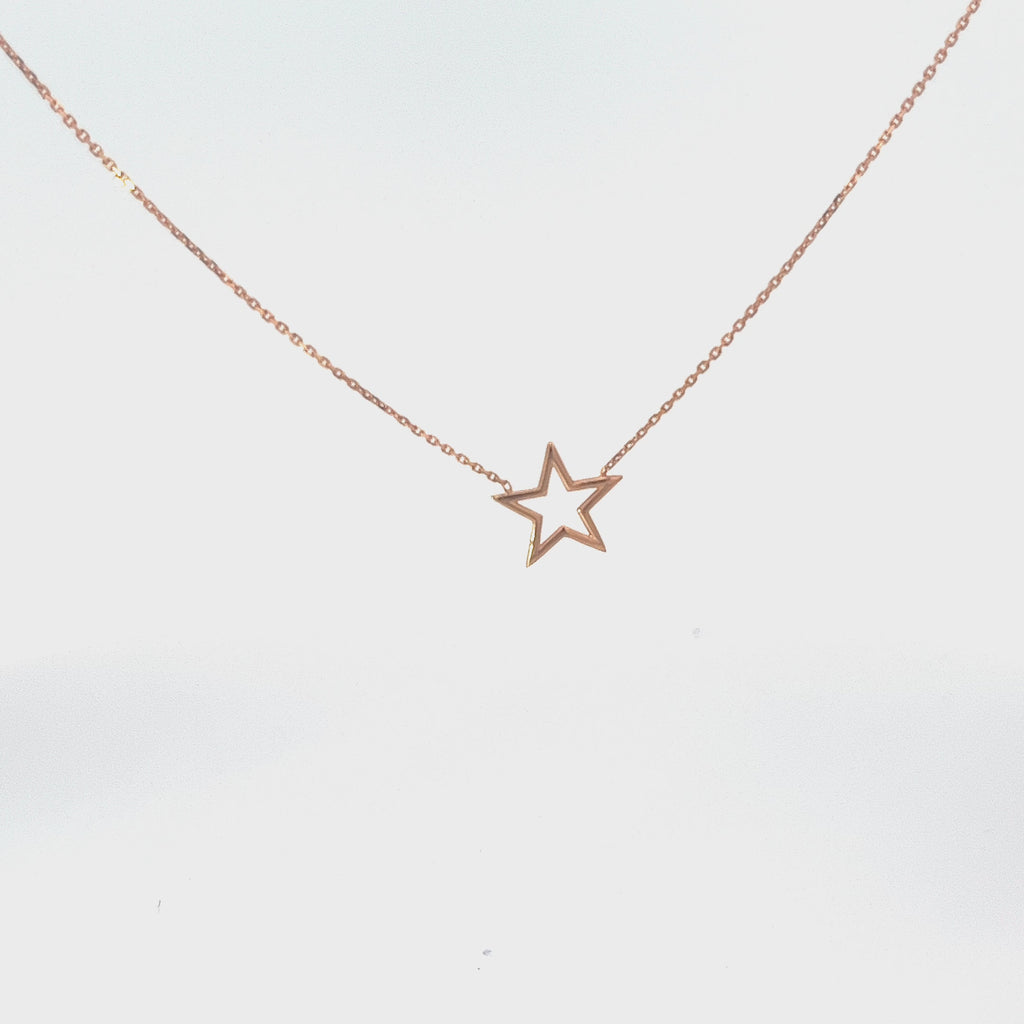 14k Rose Gold Adjustable Star Necklace