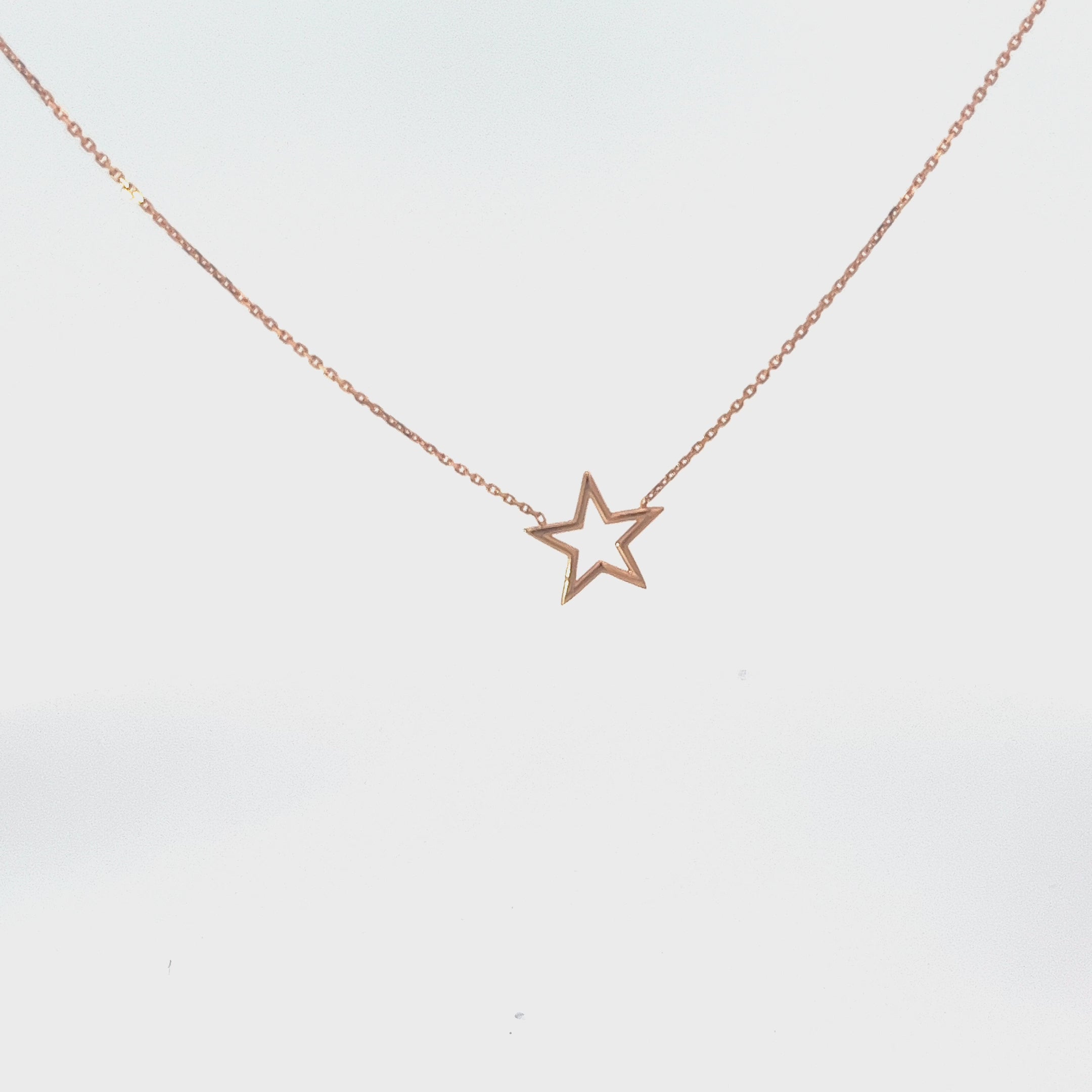 14k Rose Gold Adjustable Star Necklace