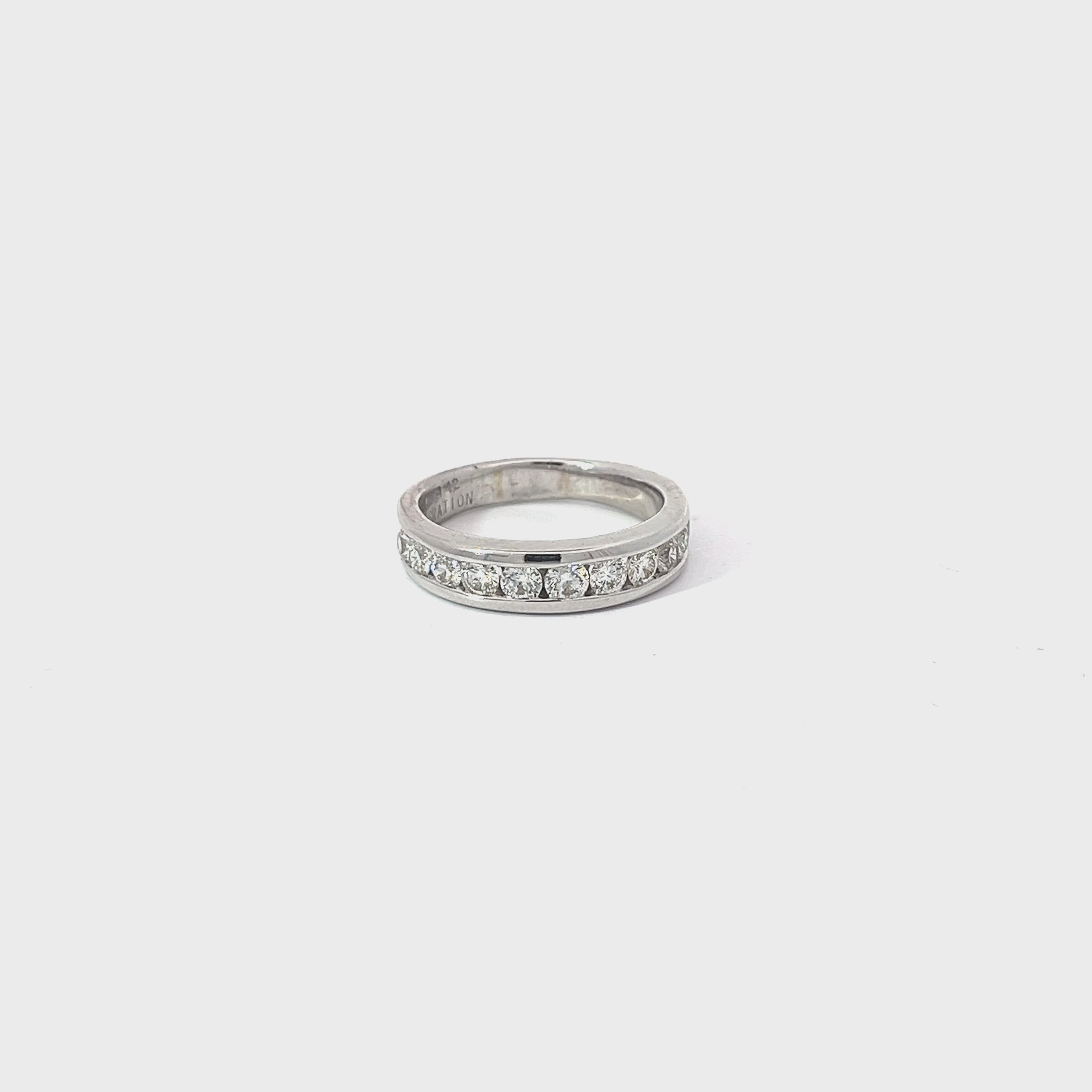 18k White Gold 1.00ct F VS2 Round Diamond Ring Size 6 1/2