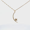 Ladies 14k Yellow Gold Moon and Star Diamond necklace