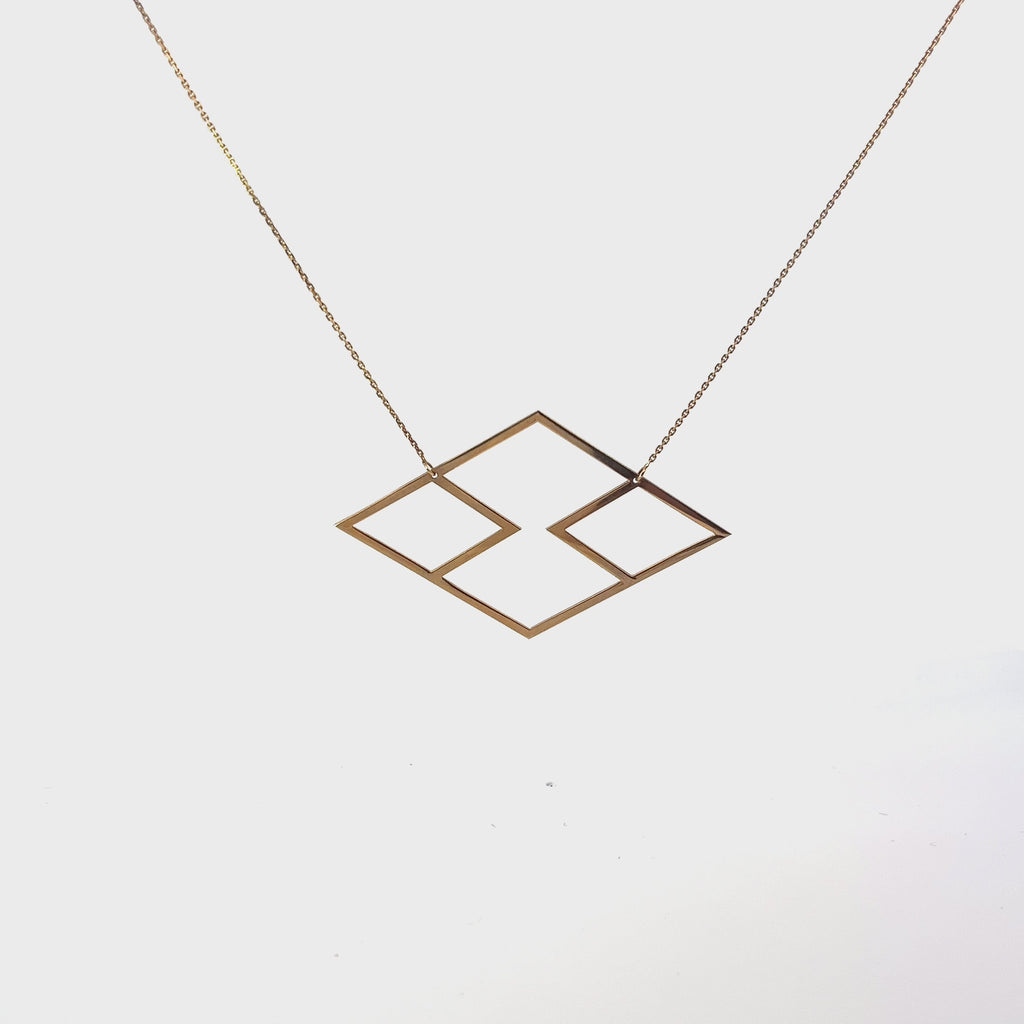 14k Yellow Gold Triangle Necklace 2.90 gram