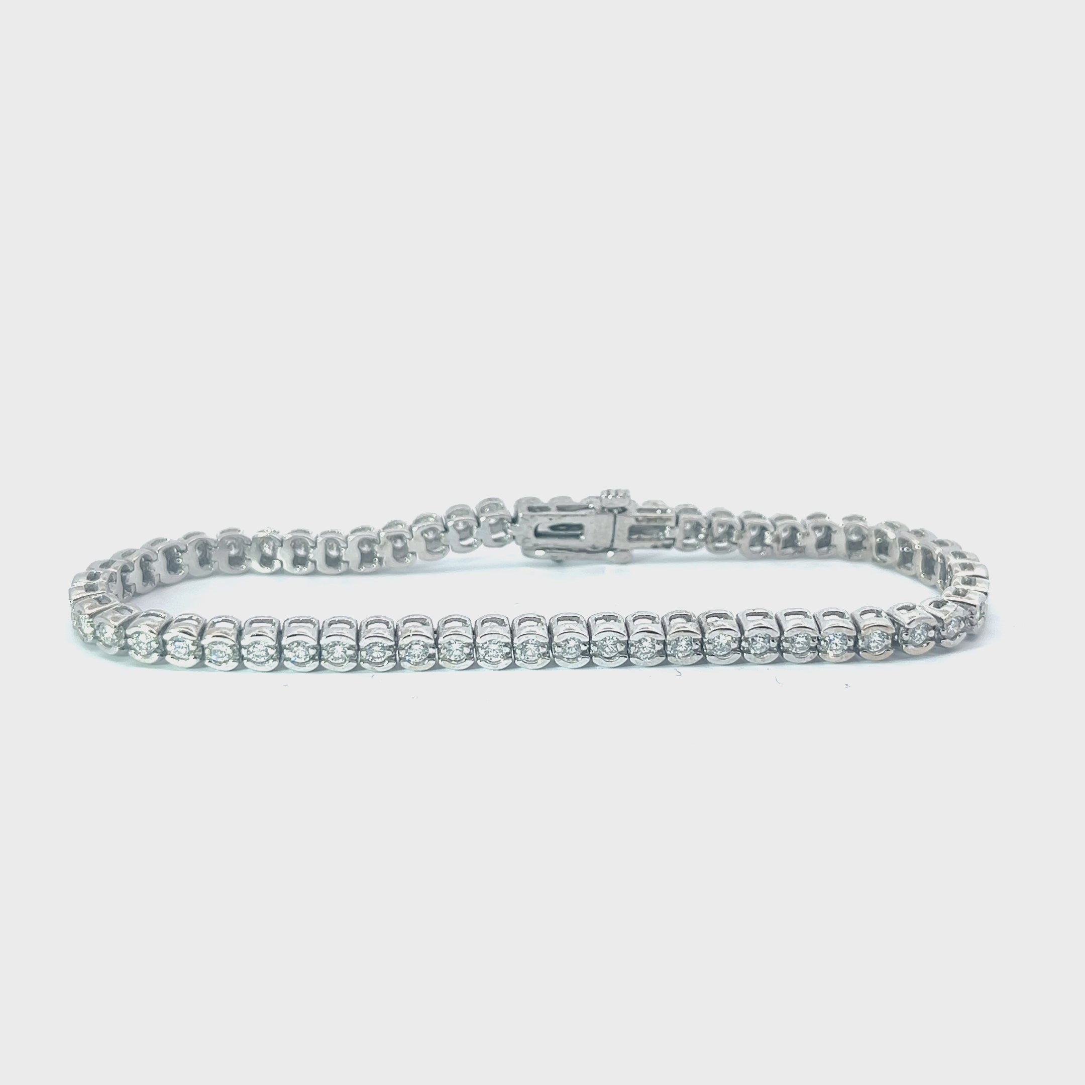 14k white gold 2.00ct H SI1 Round Diamond Tennis Bracelet