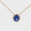 14K Rose Gold  Diamond & Tanzanite Necklace