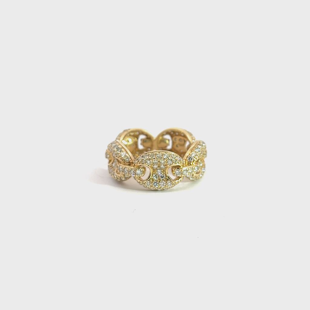 14k Yellow Gold 2.00ct G VS2 Round Diamond Gucci Link Ring