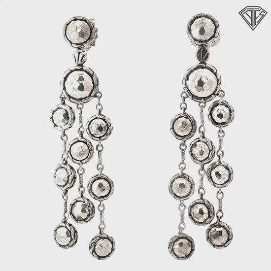 Pre-Loved Vintage John Hardy 925 Sterling Silver Raiu Chandelier Earrings