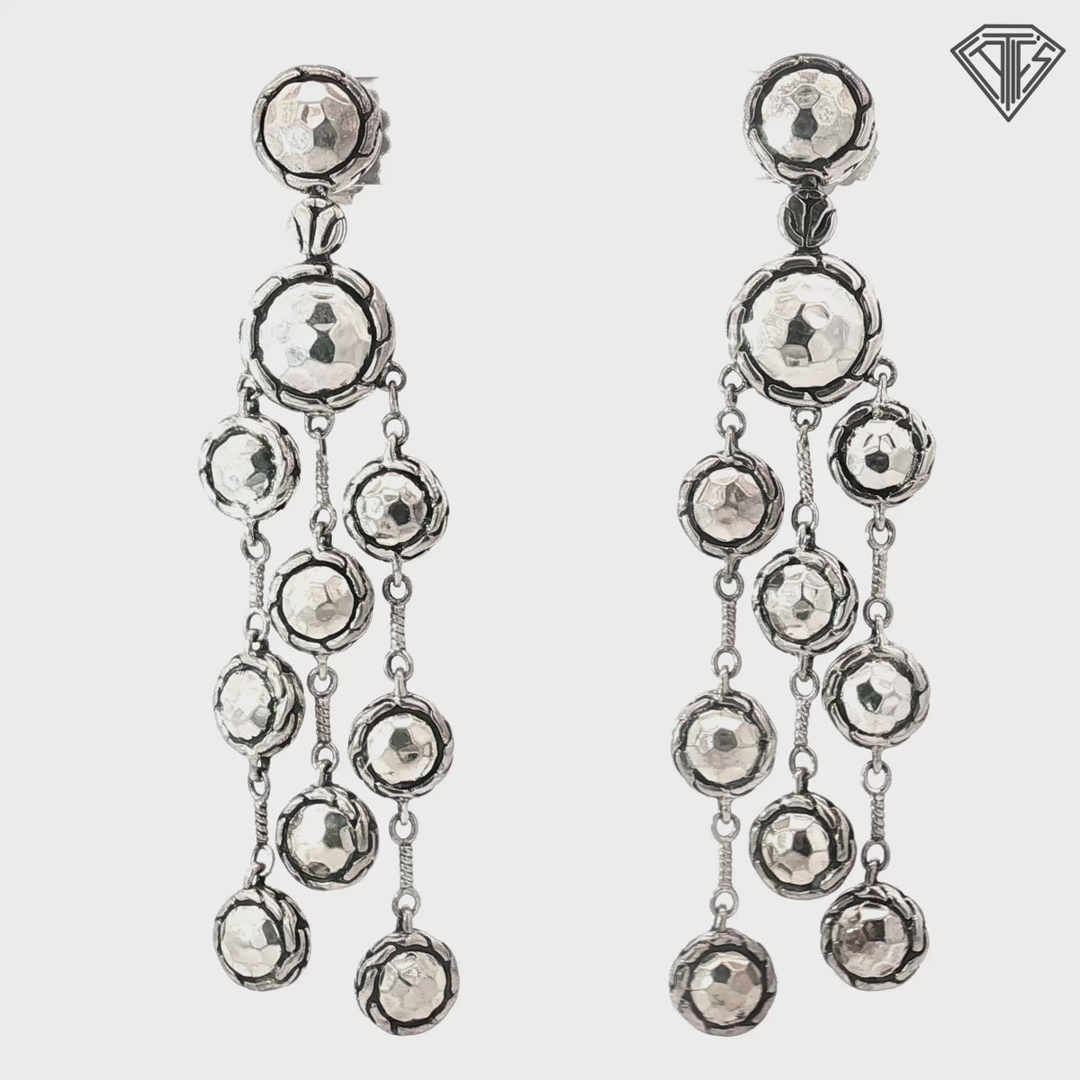 Pre-Loved Vintage John Hardy 925 Sterling Silver Raiu Chandelier Earrings