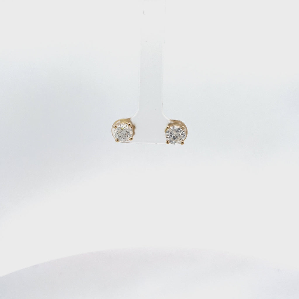 14k Yellow Gold 1.65ct H I VS2 Round Diamond Stud Earrings