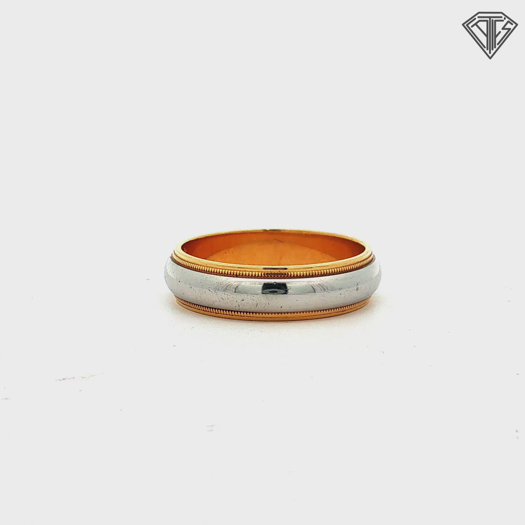 Pre-Loved Tiffany & Co. Platinum/ 18k Yellow Gold Men Wedding Band Size 11 .5   6mm   11.4 gram