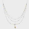Ladies 14k Yellow Gold Lilac Enamel Necklace
