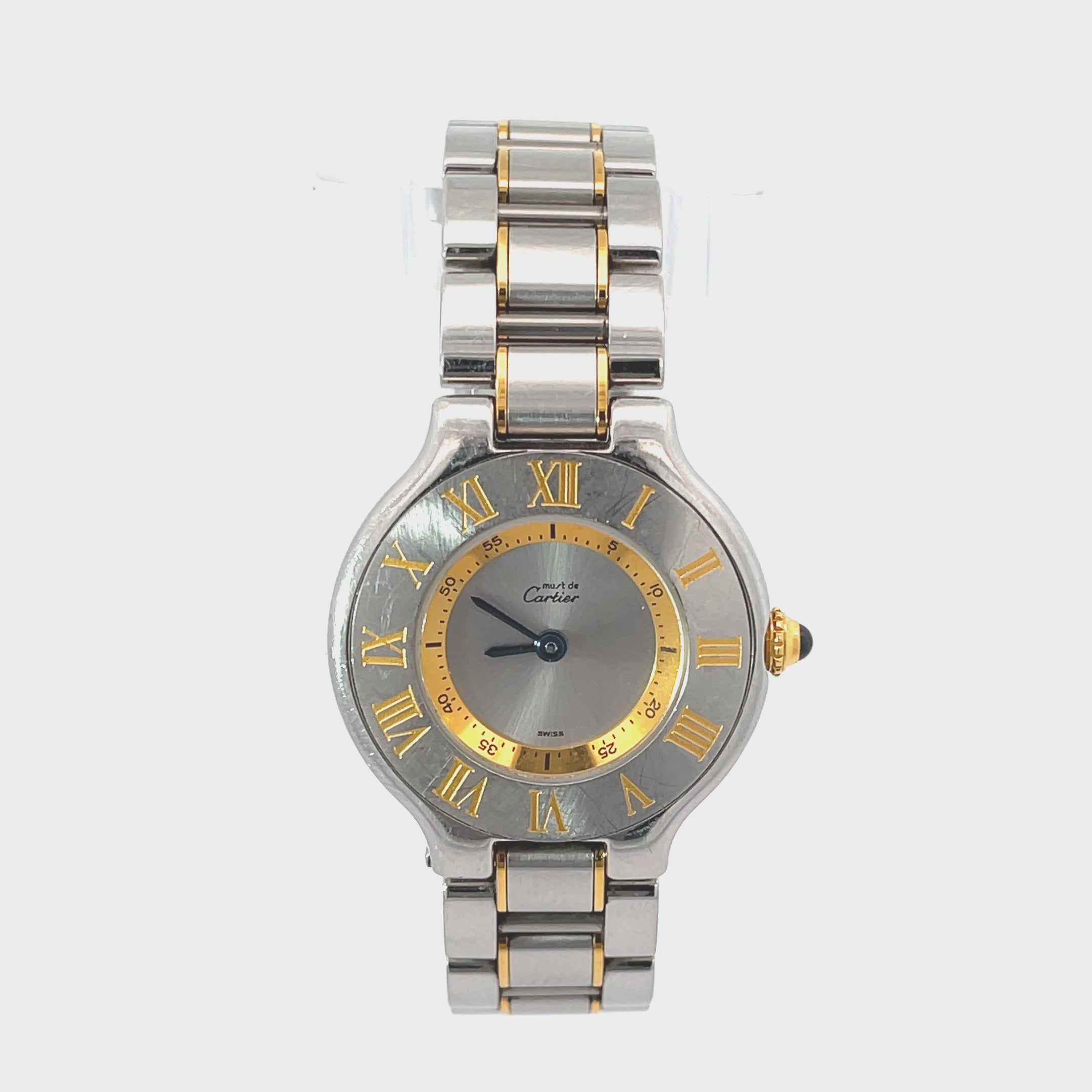 Pre-owned Ladies Cartier Must de 21 Stainless Steel Two-tone Watch model 1340