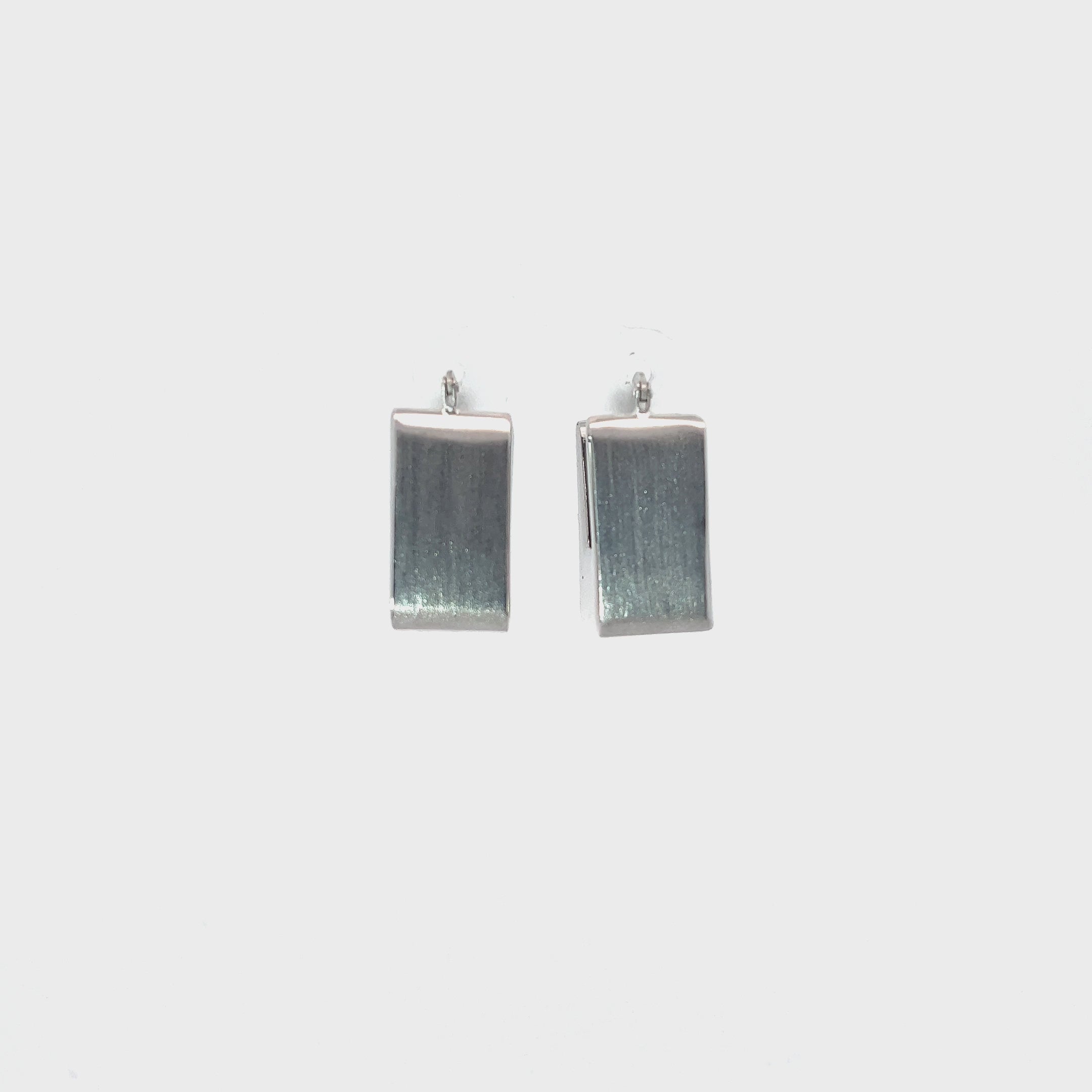 14k White Gold Square Hoop Earrings 7 gram