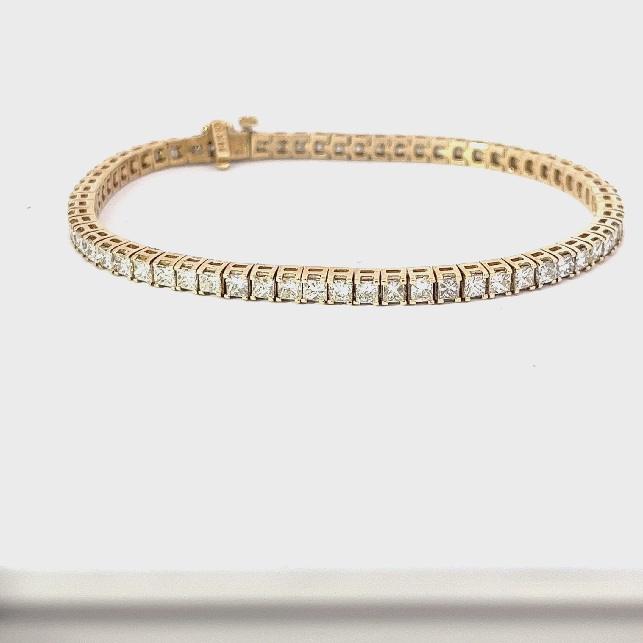 14k yellow gold 6.50ct H VS2  Round Diamond tennis bracelet