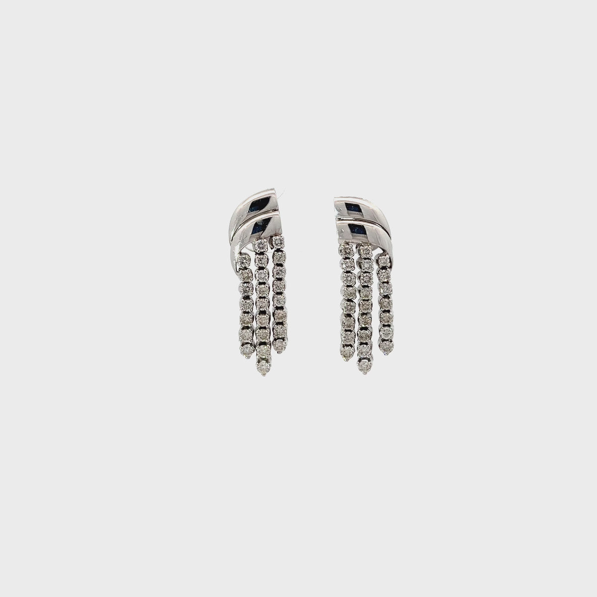 18k White Gold 1.25ct G VS2 Round Diamond Drop Earrings