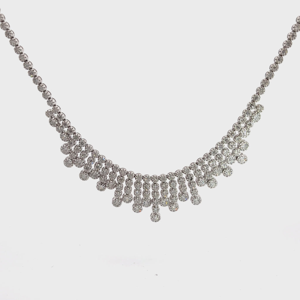 14k White Gold 4.00ct G VS2 Round Diamond Necklace