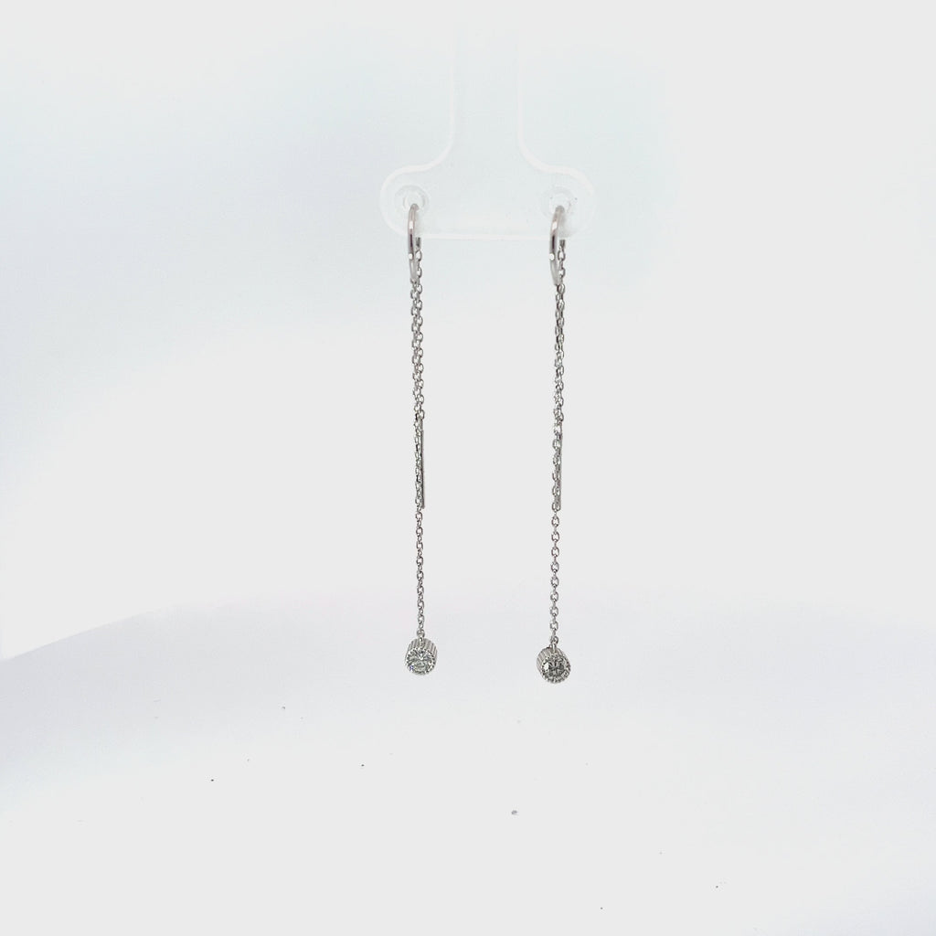 14K WHITE GOLD .25 CT FVS2 DIAMOND DANGLE THREADED