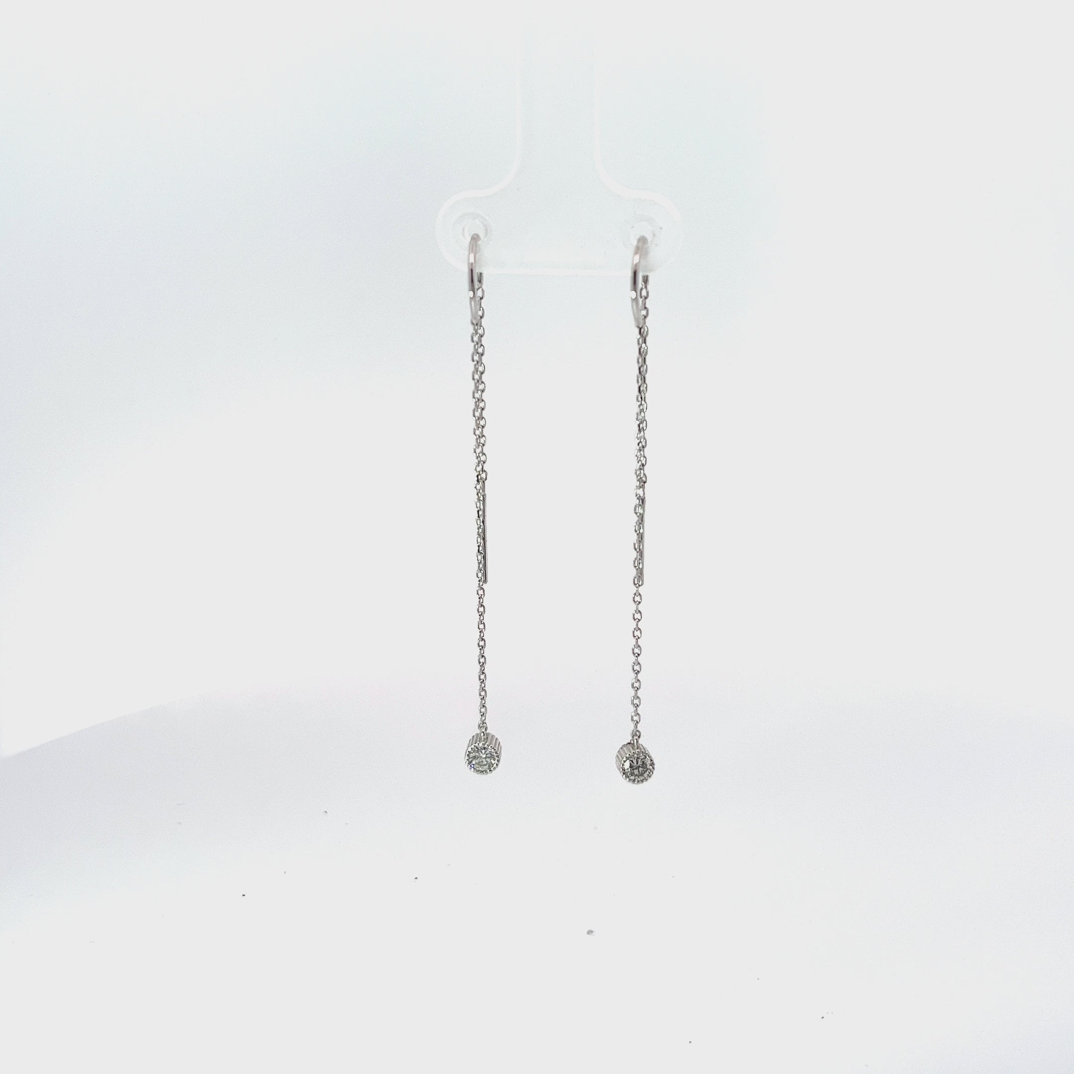14K WHITE GOLD .25 CT FVS2 DIAMOND DANGLE THREADED