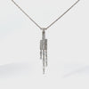 Ladies 14k White Gold Diamond Waterfall Necklace