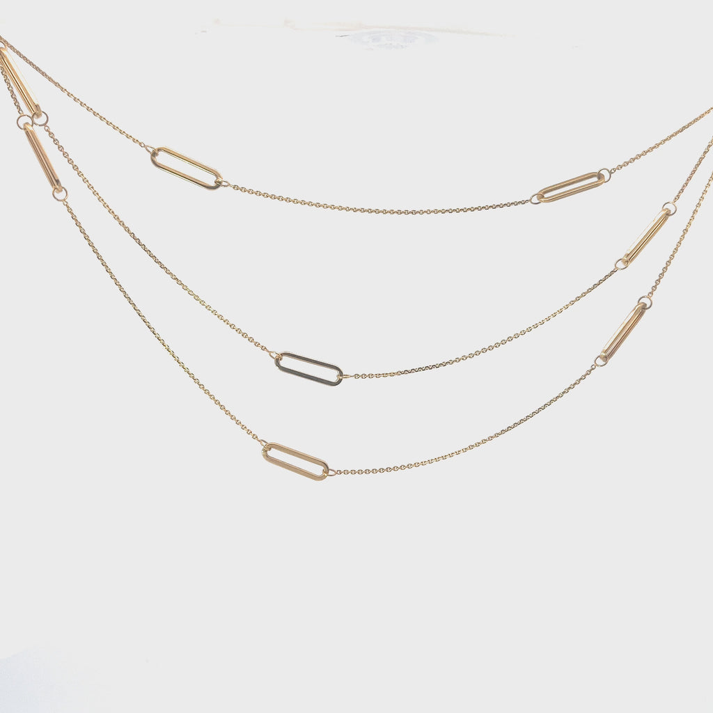 14k Yellow Gold Long Link Necklace 36 inch 3.8 gram