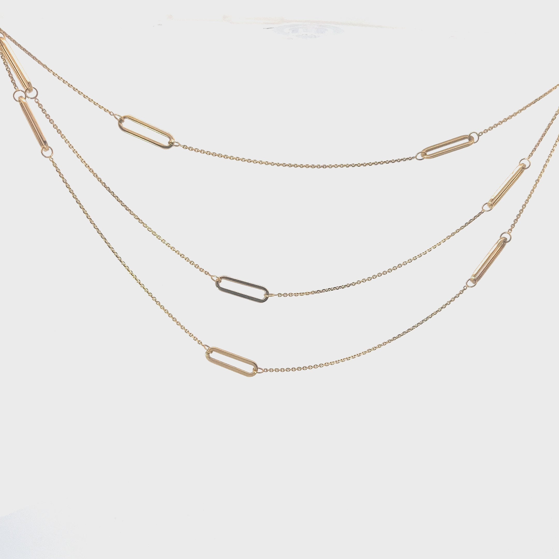 14k Yellow Gold Long Link Necklace 36 inch 3.8 gram