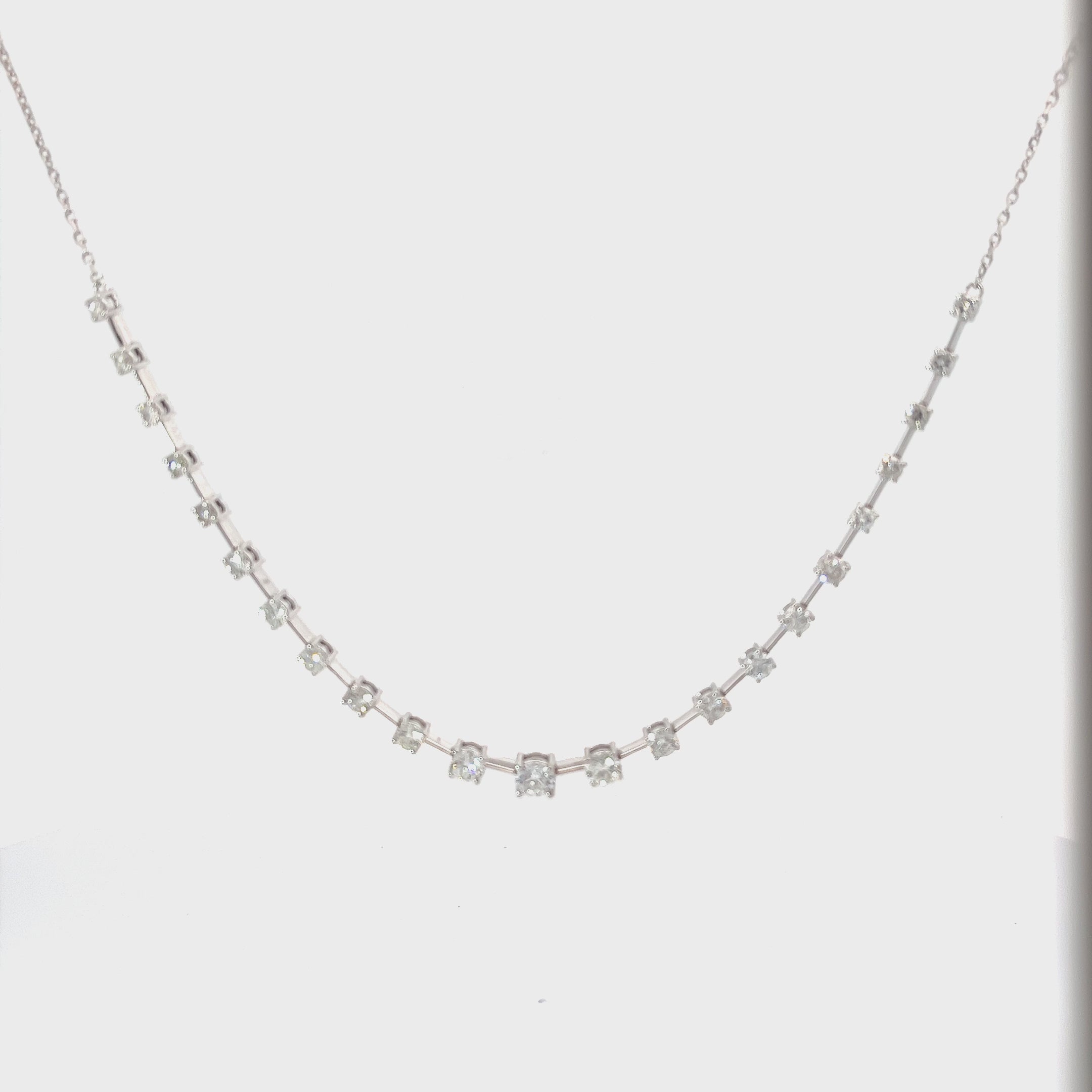 14K WHITE GOLD 3.10CT FVS2 DIAMOND NECKLACE